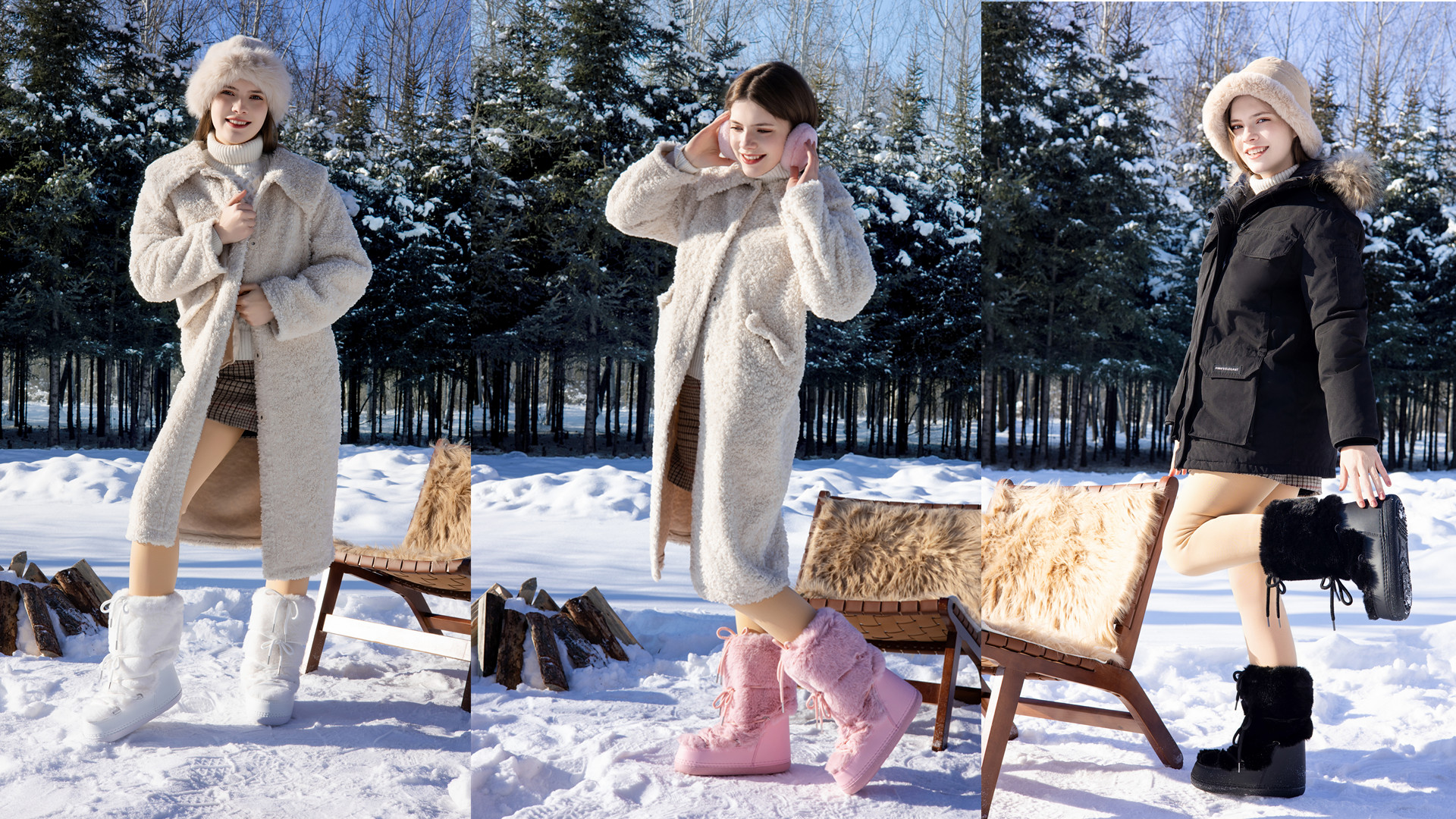 Amazon.com | ZHENAIYISHENG Faux Fur Boots for Women - Fuzzy Fluffy